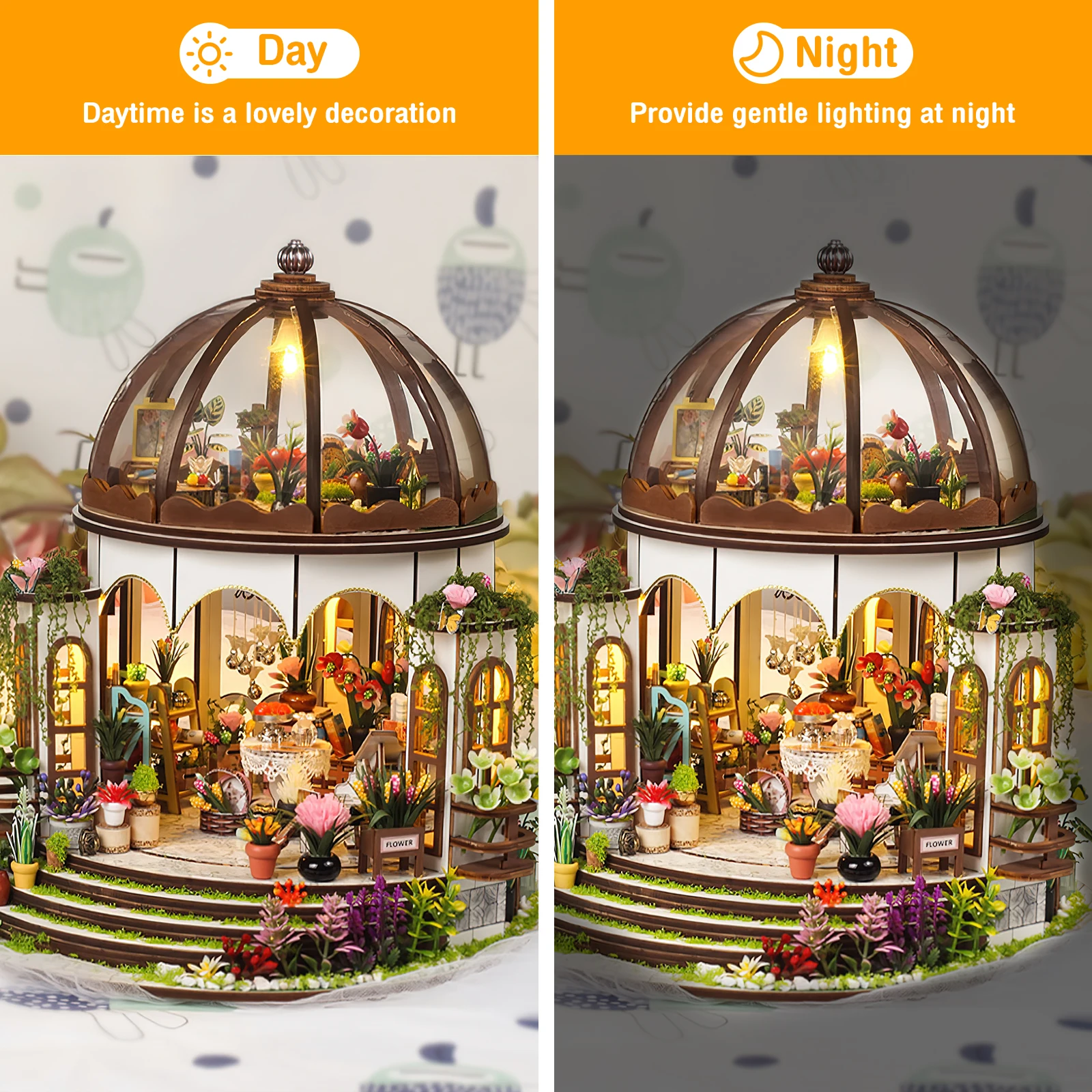 3D DIY Doll House Wooden Case Miniature Furniture Dollhouse Kit Handmade Miniature House with LED Light Children Birthday Gifts