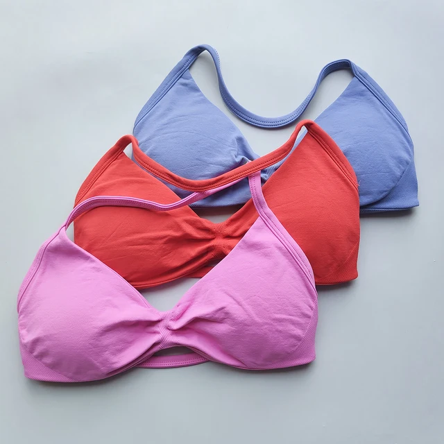 NO LOGO Sports Bra Strappy Backless Yoga Gym Bra Removable Cups Women Workout Clothing Gym Top Halter Sport Bras 6