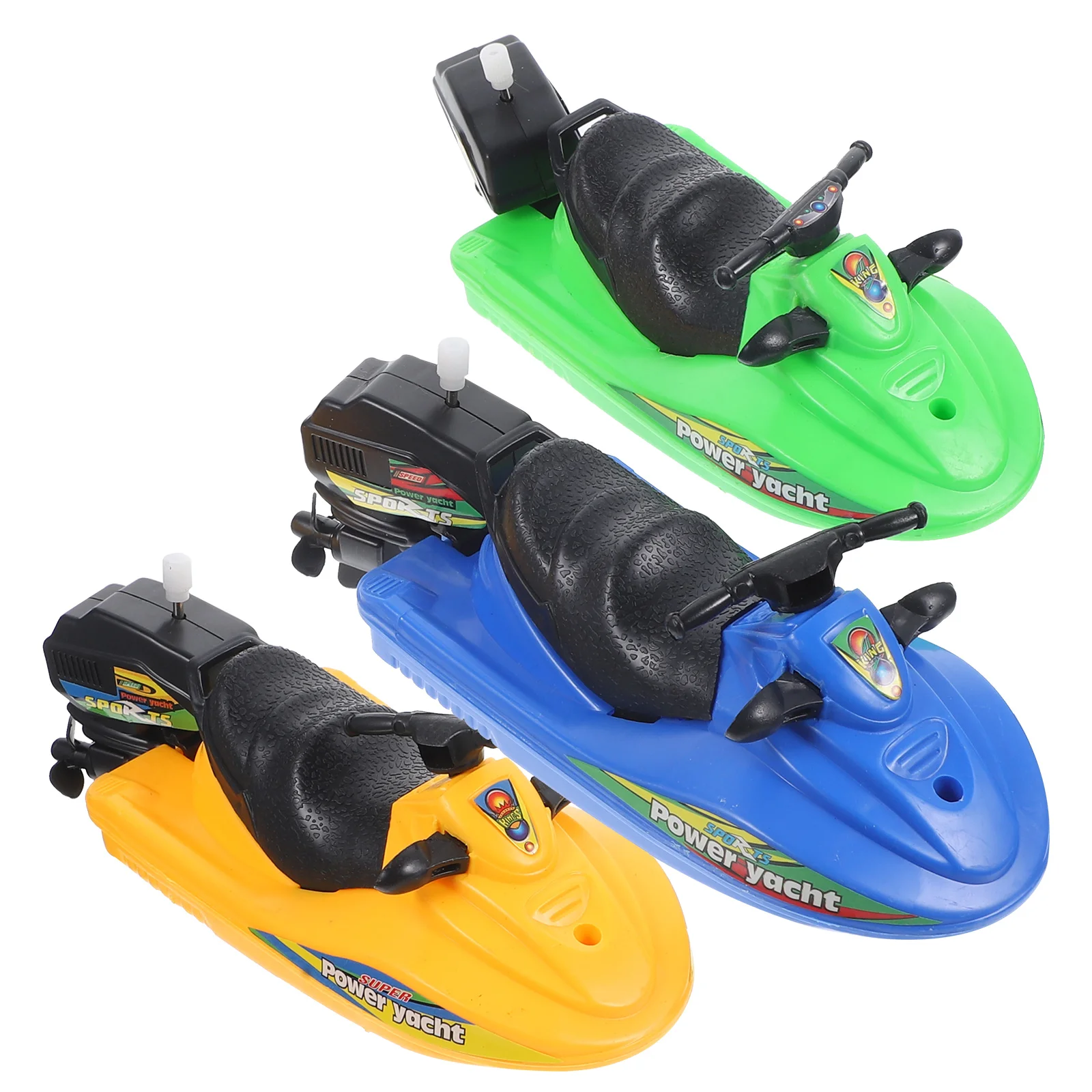 

3 Pcs Toy Clockwork Motor Boat Child Baby Bathtub Wind up Speed Plastic Adorable