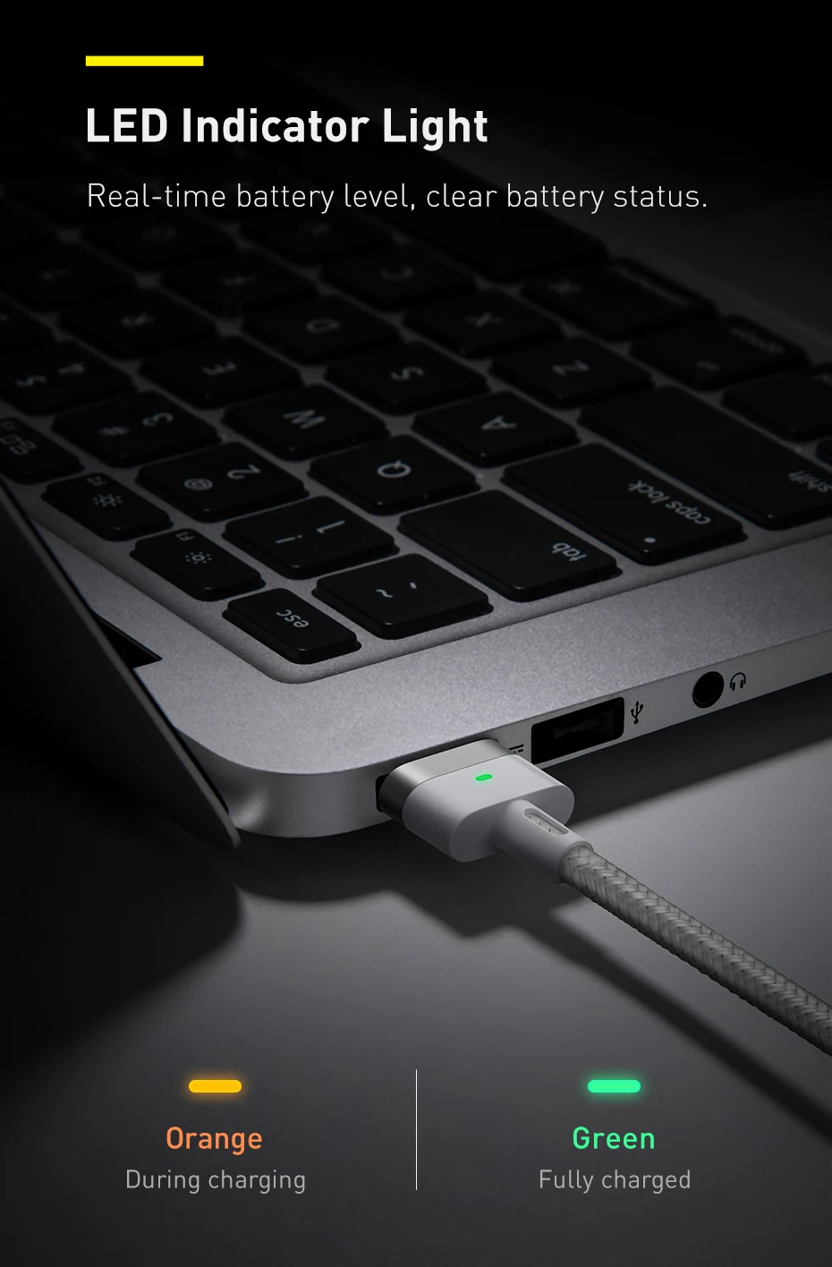 Cable adaptador magnético PD tipo C para Macbook Pro Air, USB-C a MagSafe 2 y 3, 11 