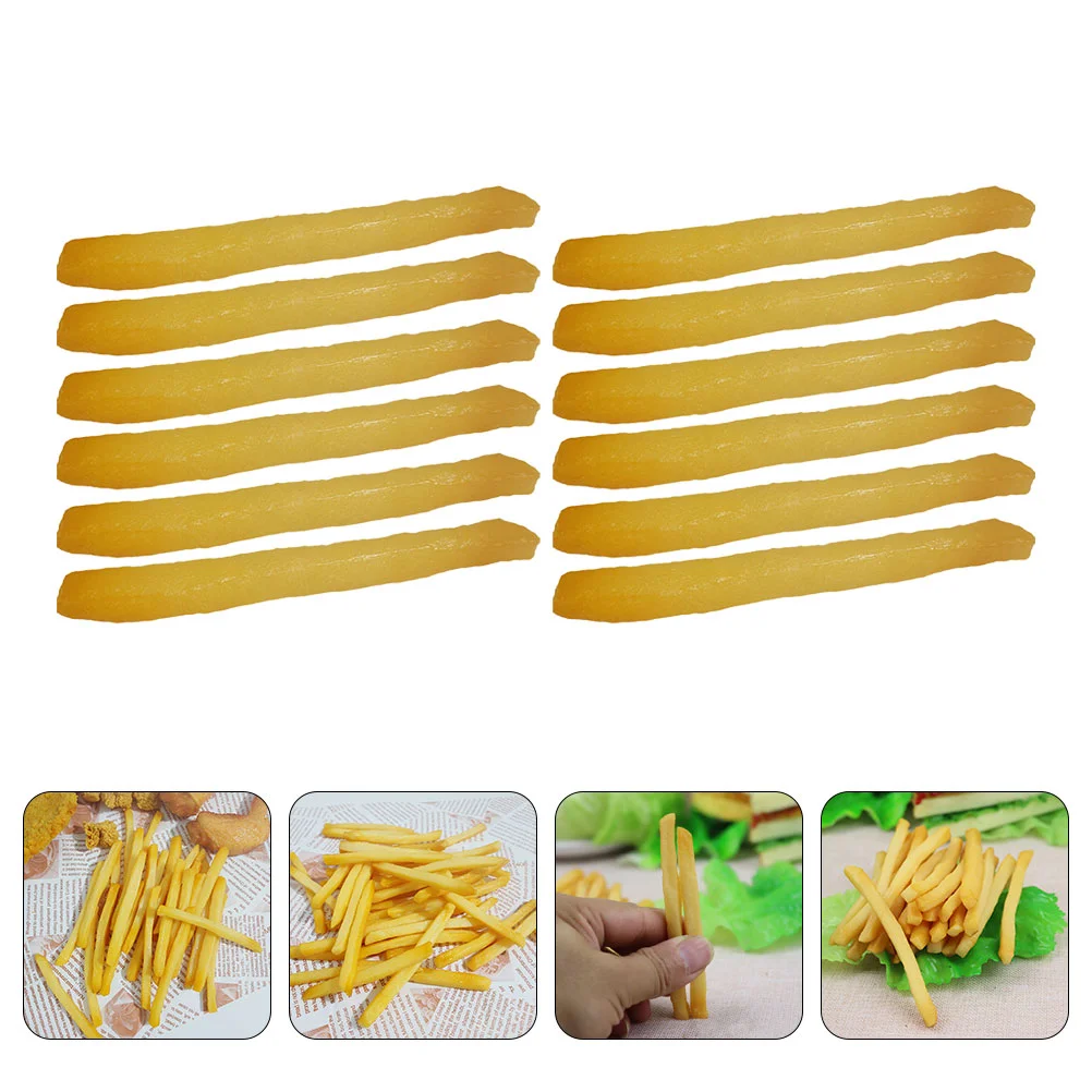 

12 PCS Fake Fries Simulation French Chips Simulated Decorate Food Model Artificial