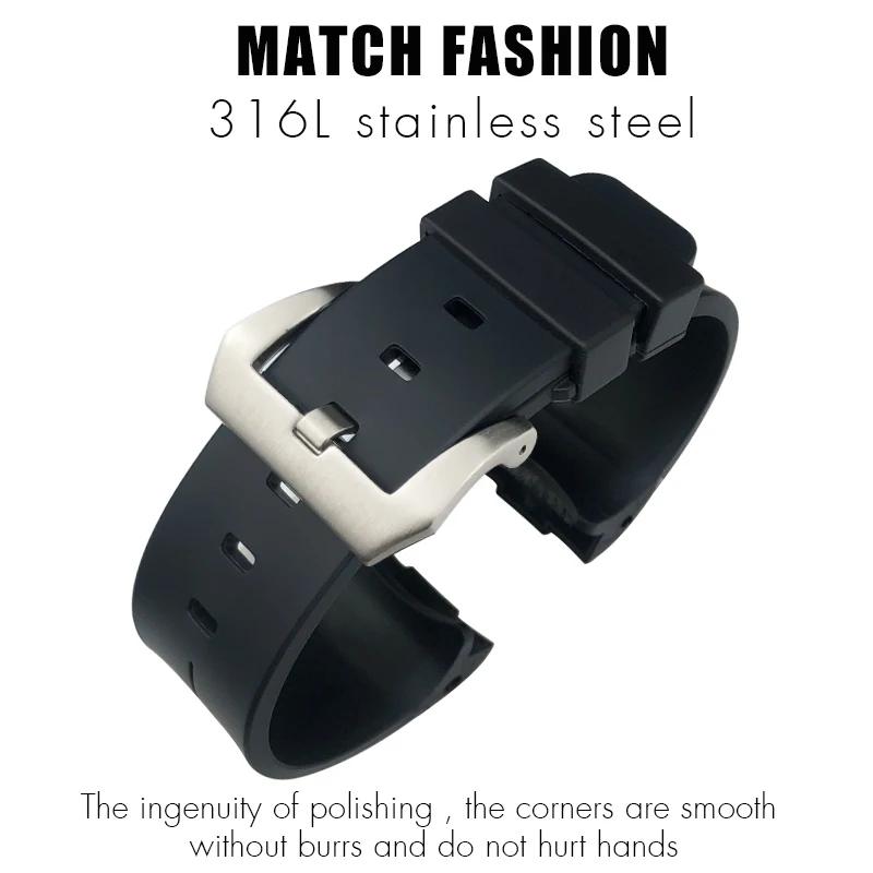 Cinturino Sportivo In TPE Per Panerai PAM 24mm - Impermeabile, Mimetica Arancione, 2 Fibbie