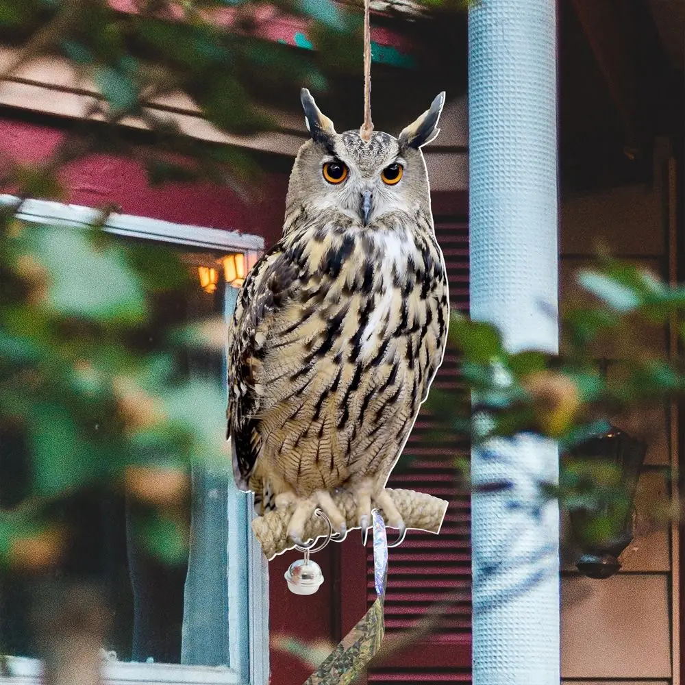 Bird Repellent Tool Owl Scarecrow Waterproof Hanging Fake Scare Device Rectangle Repeller Patio bird repellent device