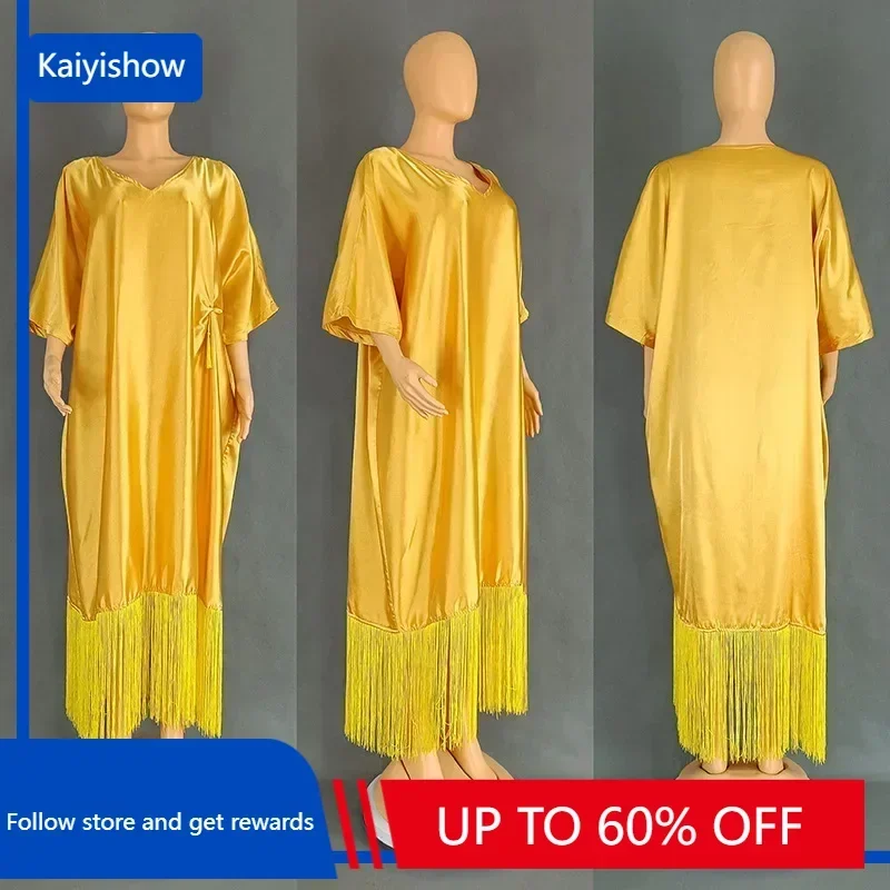 

2023 Women African Traditional Clothes Autumn Elegant Half Sleeve V-neck Plus Size Long Dress Muslim Abaya Dress Ladies Clothes