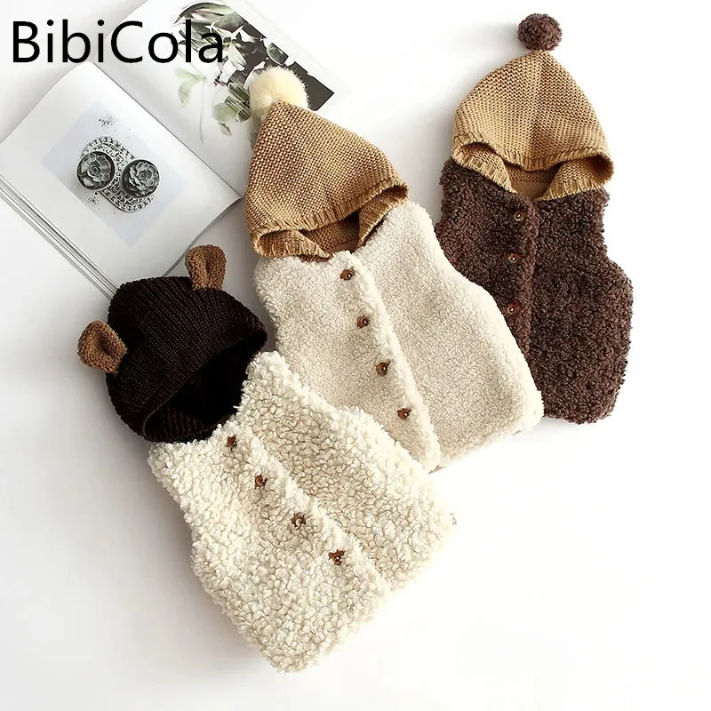 

Boys girls fleece vest baby boy toddler velvet hooded vest for girl warm vest kids sleeveless waistcoat infant autumn outwear