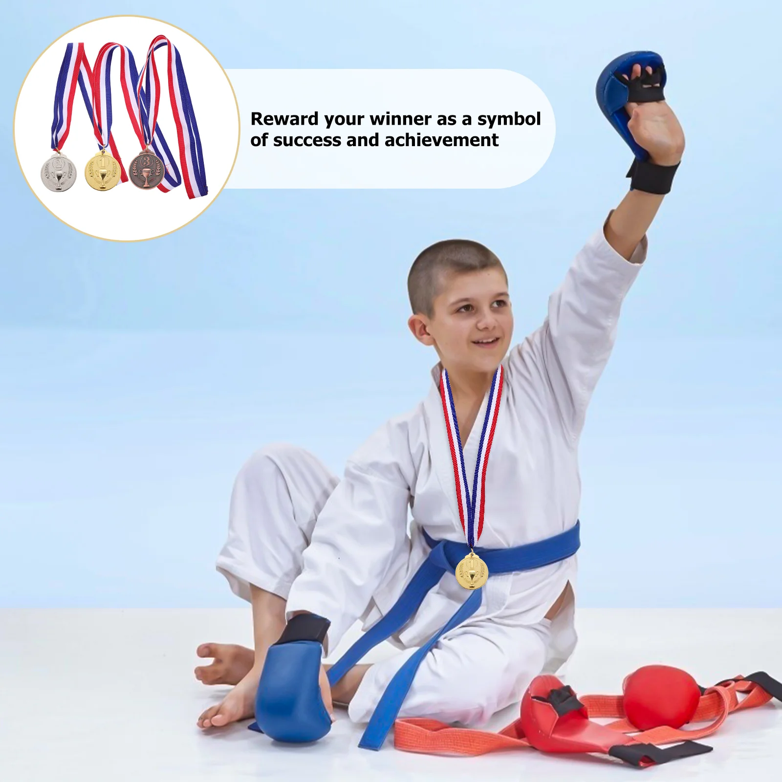 3 Pcs Metal Medals Sports Events Reward Competition Trophies Souvenirs Gold Silver Bronze Team Sports Commemorative Awards award medals
