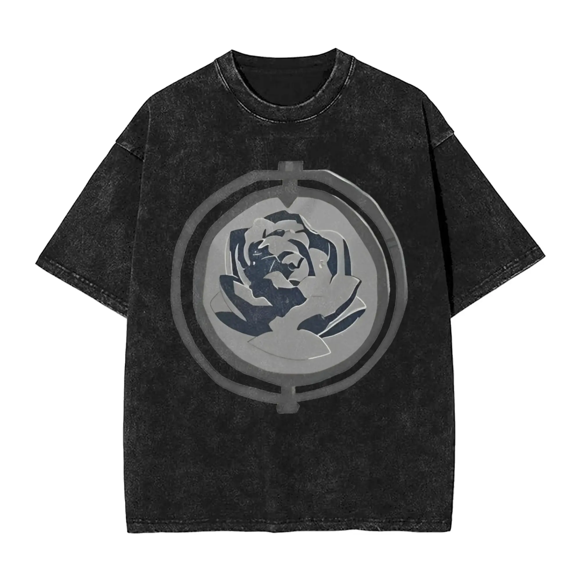 Arcane-Themed Men's Washed Novelty Tee - Short Sleeve Crew Neck 100% Cotton Shirt