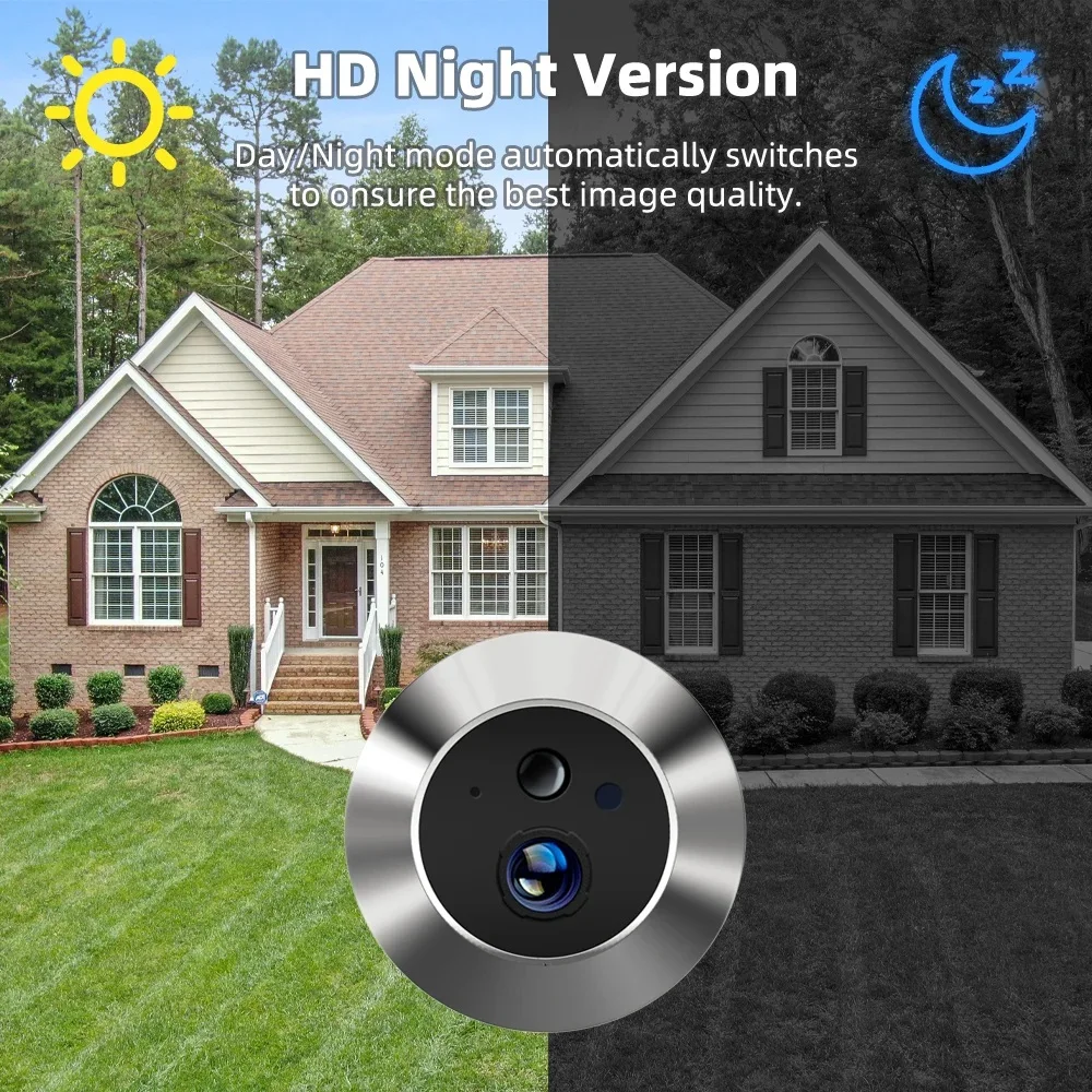 3MP HD Deurcamera Met 3 Inch LCD Scherm - Digitale Deurviewer Met Nachtzicht En Real-Time Bewaking