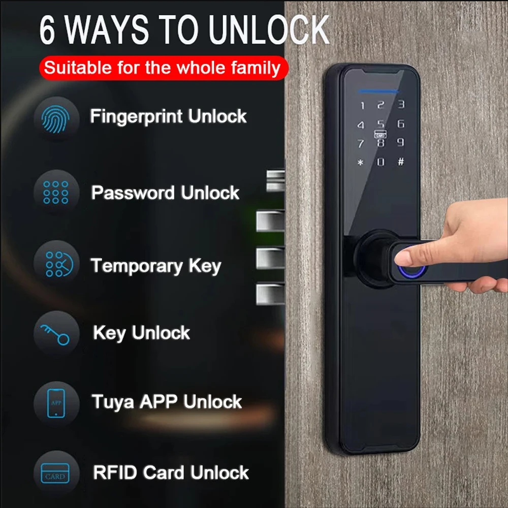 Smart Door Lock Smart Lock Electronic Lock Fingerprint Door Lock PHIPULO Biometric Fingerprint Door Locks Smart Lock Tuya App Remote Unlocking Keyless Lock Digital Electronic Door