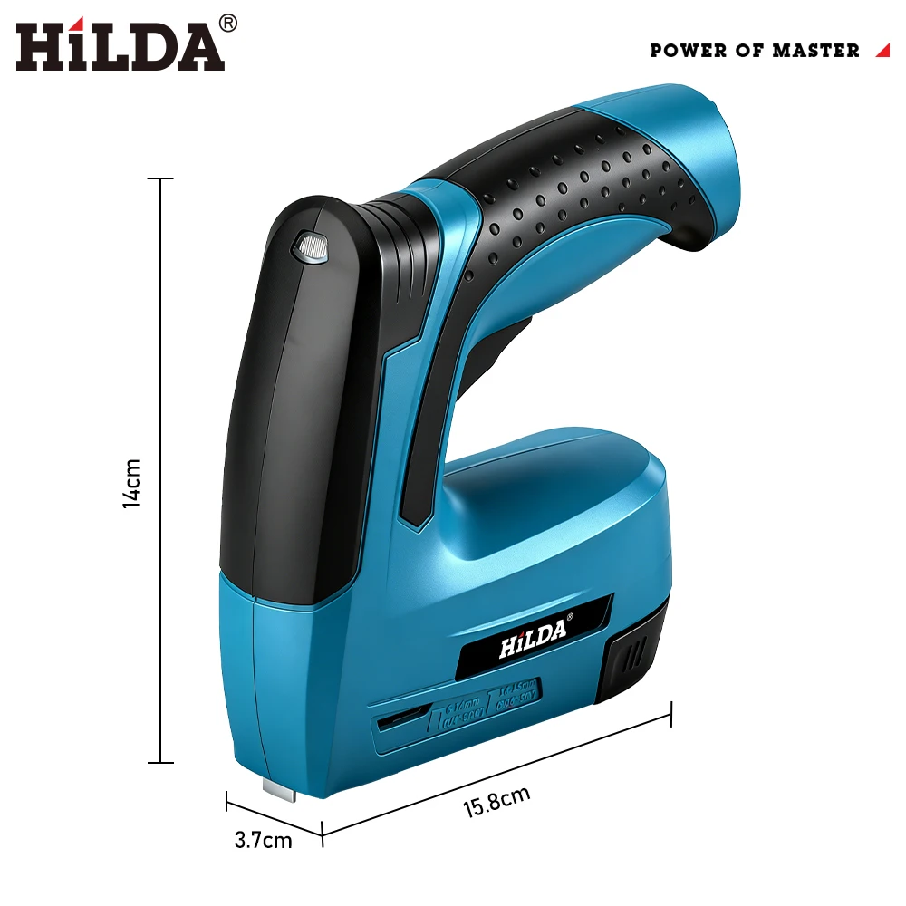 HILDA 2 in 1 에어 네일건 전동 네일건 휴대용 가구용 공압 네일건 DIY 도구 (스테이플 2000개 포함) LED 라이트