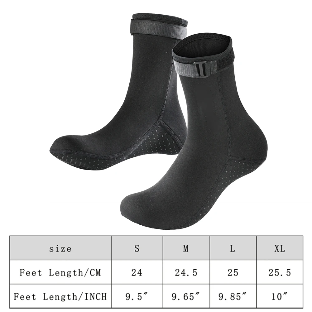 3mm Diving Surfing Boots Winter Warm Unisex Snorkeling Fin Sock Anti Slip Neoprene Wearable Portable Lightweight for Water Sport