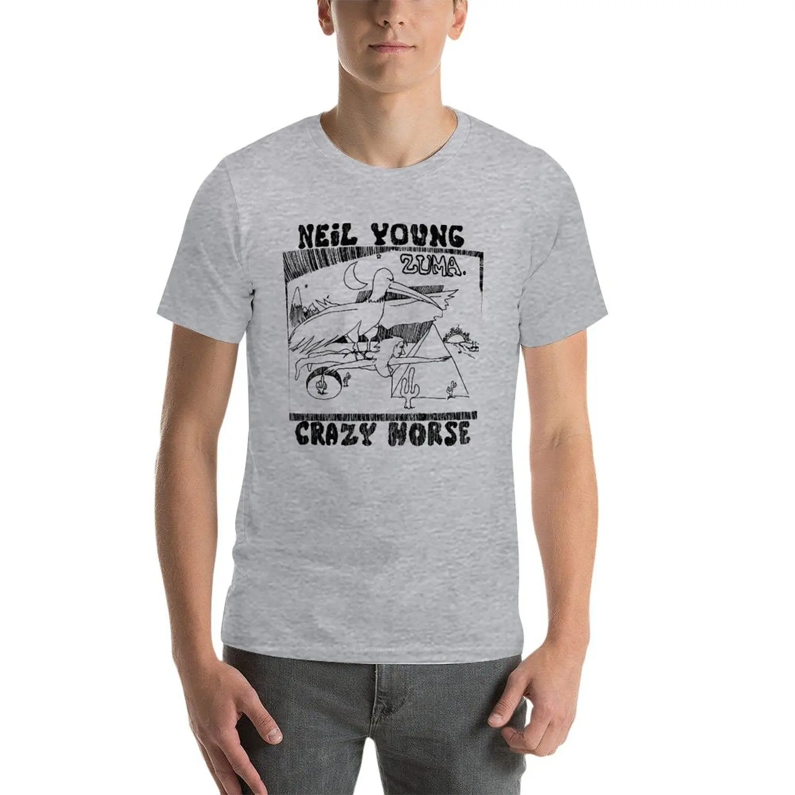 

Neil Young Crazy Horse Zuma Folk Rock Retro Oversize T Shirts Fashion Mens Clothes 100% Cotton Streetwear Plus Size Tops Tee