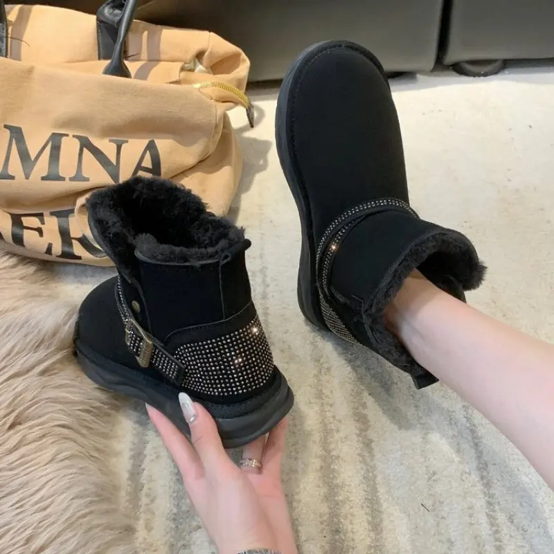 2024 NEW Australia Women Designer Snow Winter Cowskin Boots Fashion Ladies Platform Fur Boots Classic Suede Wool Ankle Booties