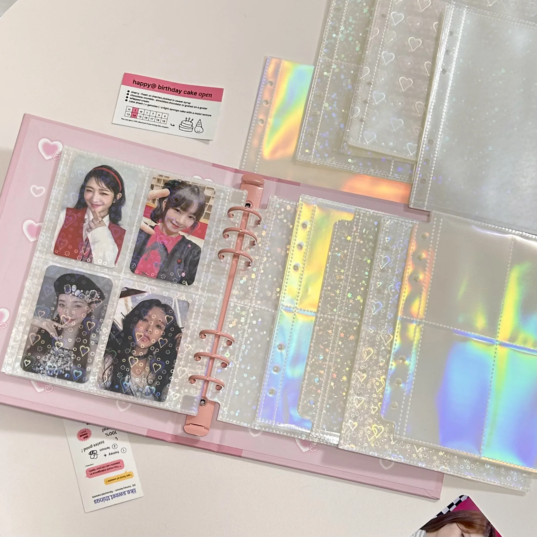 Carpeta Para Tarjetas Fotográficas A5 Con 25 Piezas Interiores De 6 Anillas, Libro