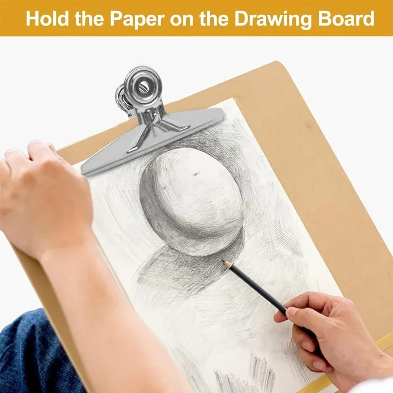 1/3/5Pcs Stainless Steel Multi-functional Metal Clamp Paper Clips Strong Binder School Office Household Stationery Supplies