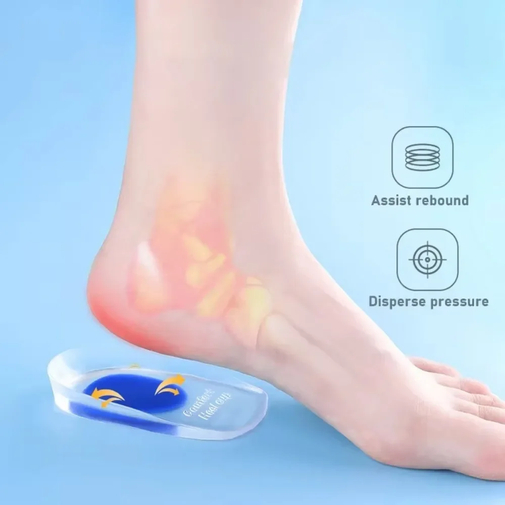 2pcs Silicone Gel Insoles for Plantar Fasciitis Heel Spur U-shaped Pain Relief Protective Inserts Soft Pads for Men Women