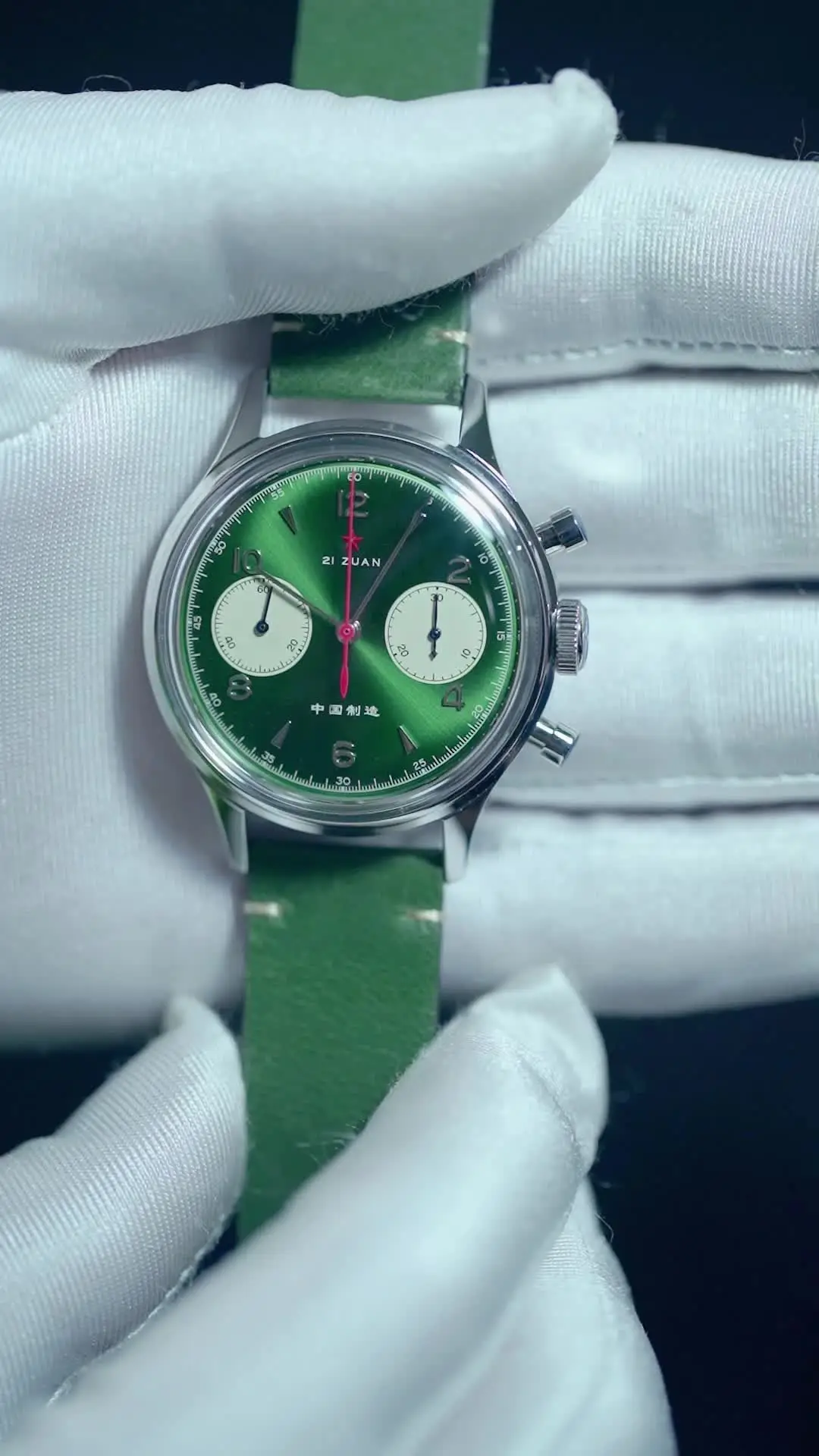 RED STAR Vintage Men's 1963 Chronograph 21 Zuan Hand Winding Watch