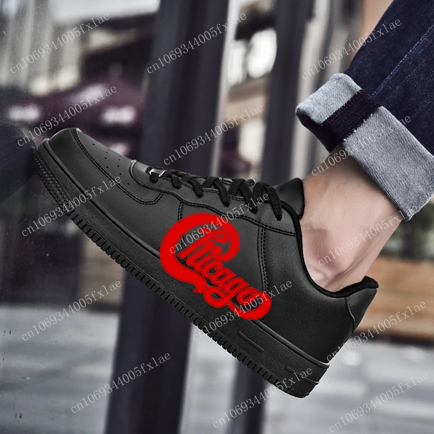 

Chicago Band AF Basketball Mens Womens Sports Running High Quality Flats Force Sneakers Lace Up Mesh Customized Made Shoe Black