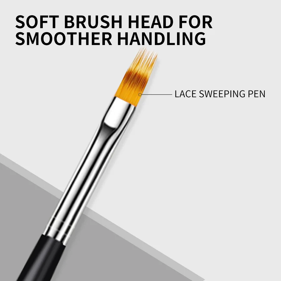 1Pc Professional Soft Gradient Nail Brush Silver Black Nail BrushDrawing Painting Nylon Hair Ombre Brush DIY Gradient UV Gel 3