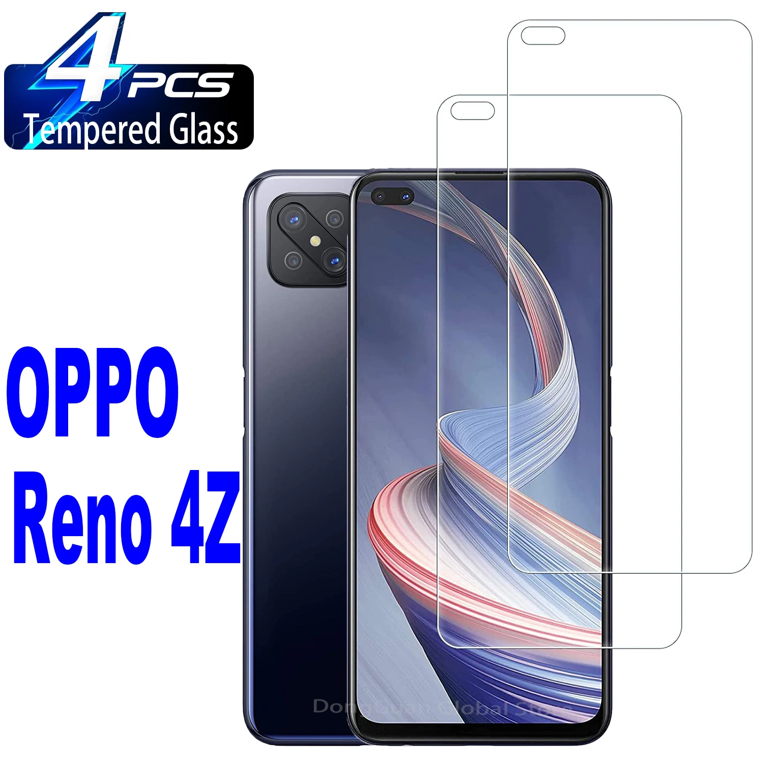 

2/4 шт. закаленное стекло для Oppo Reno4 Z 5G Защитная стеклянная пленка для экрана