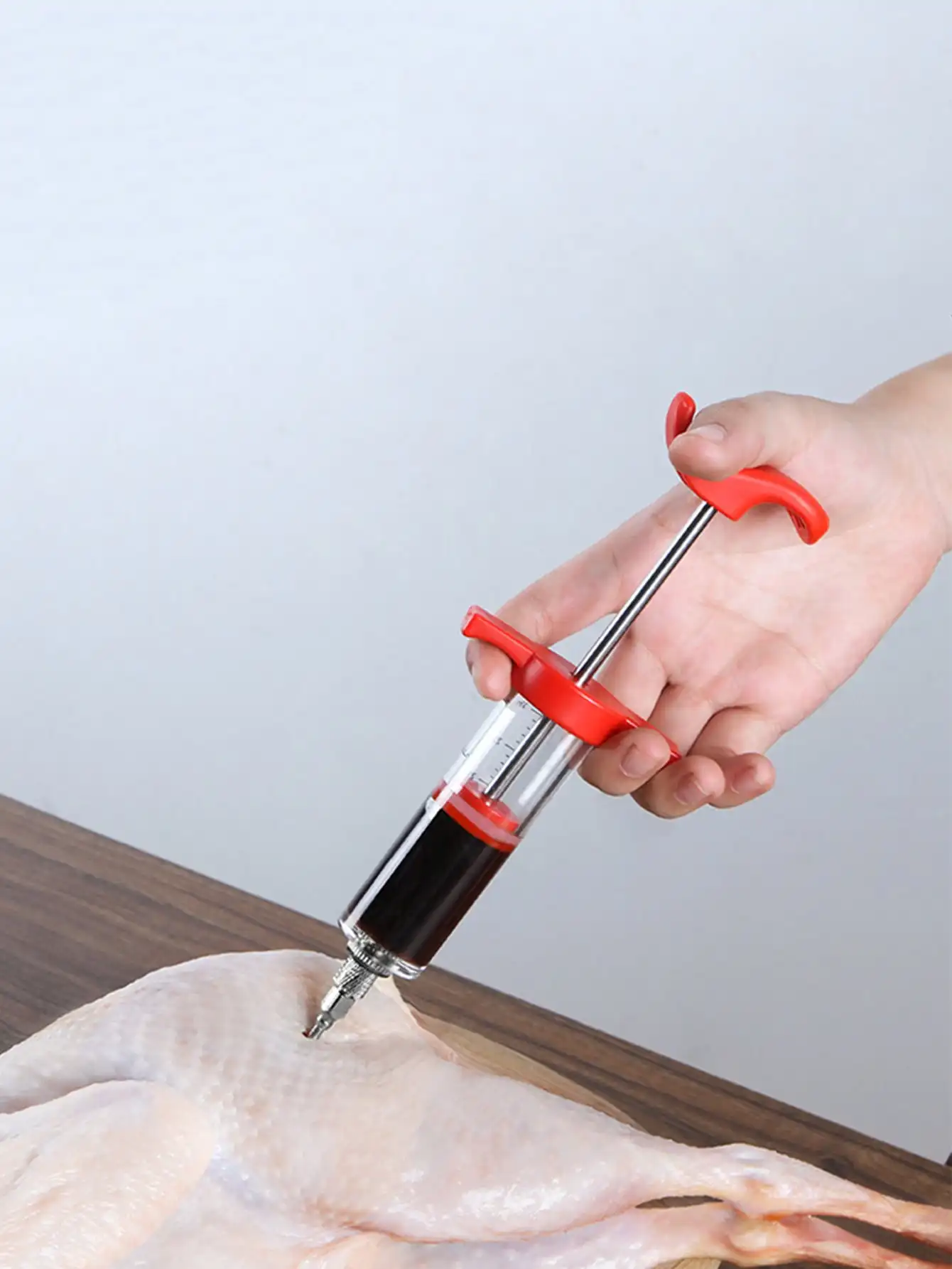 Description Picture 2 of item1pc Tools Meat Chicken Injection marinades Cooking Turkey Injector syringes Spices sauces Grill Needles Barbecue Party Flavor
