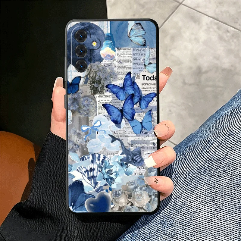 Blue Butterfly Aesthetics Silicone Phone Case