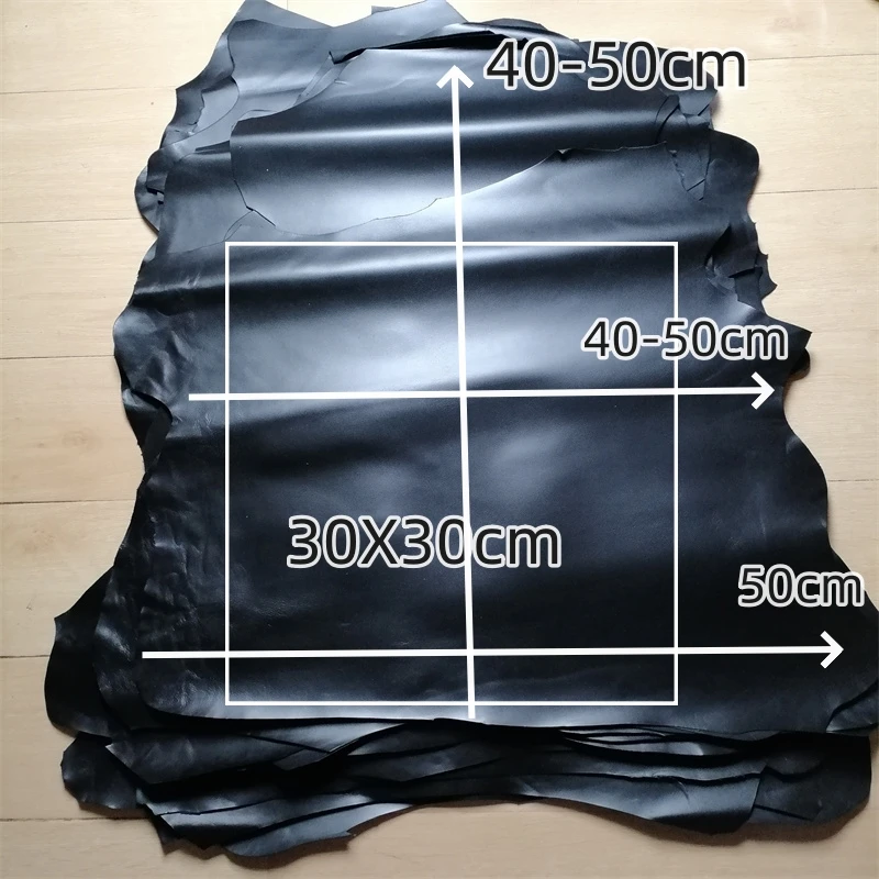 Luxurious 0.8mm Black Sheepskin Leather Fabric - Premium Handmade Material
