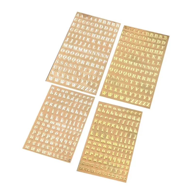 2 Stücke Metall 26 Mini Alphabet Dekor Aufkleber Gold Silber Epoxidharz Füllstoff Für DIY Silikon Formen Handwerk Machen Füllungen – Detail 6