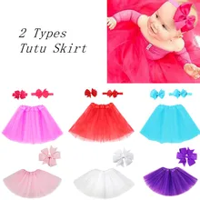 

2 Types Fashion Cute Girls Princess Party Children's Clothing Fluffy Tulle Bow Hair Accessories Tutu Skirt + Hair Clip