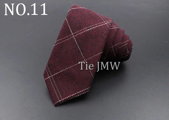 Hohe Qualität Plaid Striped Baumwolle Handgemachte Krawatte Männer Krawatte Schmale Kragen Dünne Beiläufige Krawatten Business Party Anzug Zubehör Geschenk – Detail 11