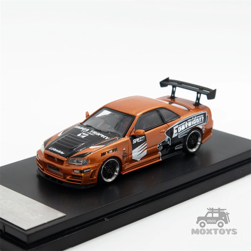 Fast Speed FS 1:64 Skyline GT-R R34 Z-Tune NFS Need for Speed 7 Underground Russian Gold limited599 Diecast Model Car