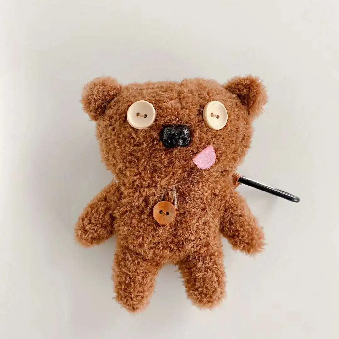 Botões de Pelúcia Bonito Urso Case para Apple Airpods Pro Bluetooth Fone de Ouvido Case Carga Cases Protetores Fones Case - Image 5