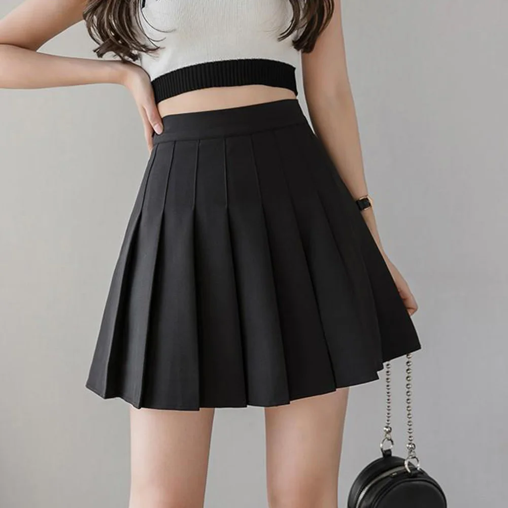 

Brand New Pleated Skirts Short Skirt Mini Polyester XS-XXL Zip 1pcs A Line High Waist Going Out Parties Female
