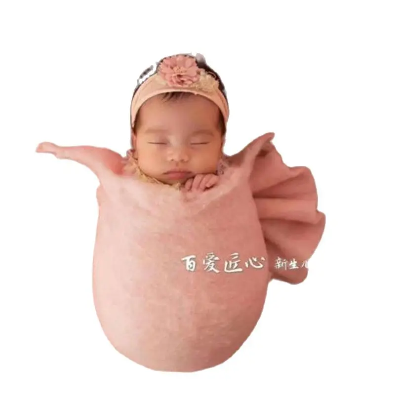 

Baby Merino Wool Felt Blanket Butterfly Backdrop Basket Stuffer Newborn Photography Props Swaddle Sack Cocoon Photo Shoot