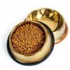 Large Capacity Gold Plated Stainless Steel Pet Bowl Dog Household Rice Bowl Cat And Dog Drinking Basin