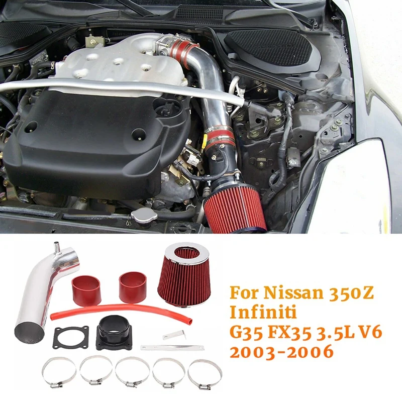 

Car Short Ram Intake + Filter Kits For Nissan 350Z Infiniti G35 FX35 3.5L V6 2003-2006 Air Intake Duct Heat Shield Replacement