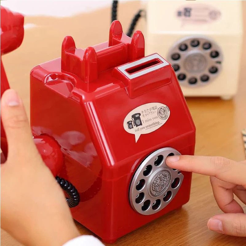 Retro Telephone Children's Birthday Money Bank Analogue Money Deposit Management Toys Model Collection Home Decoration money saving box,piggy bank,coin deposit box