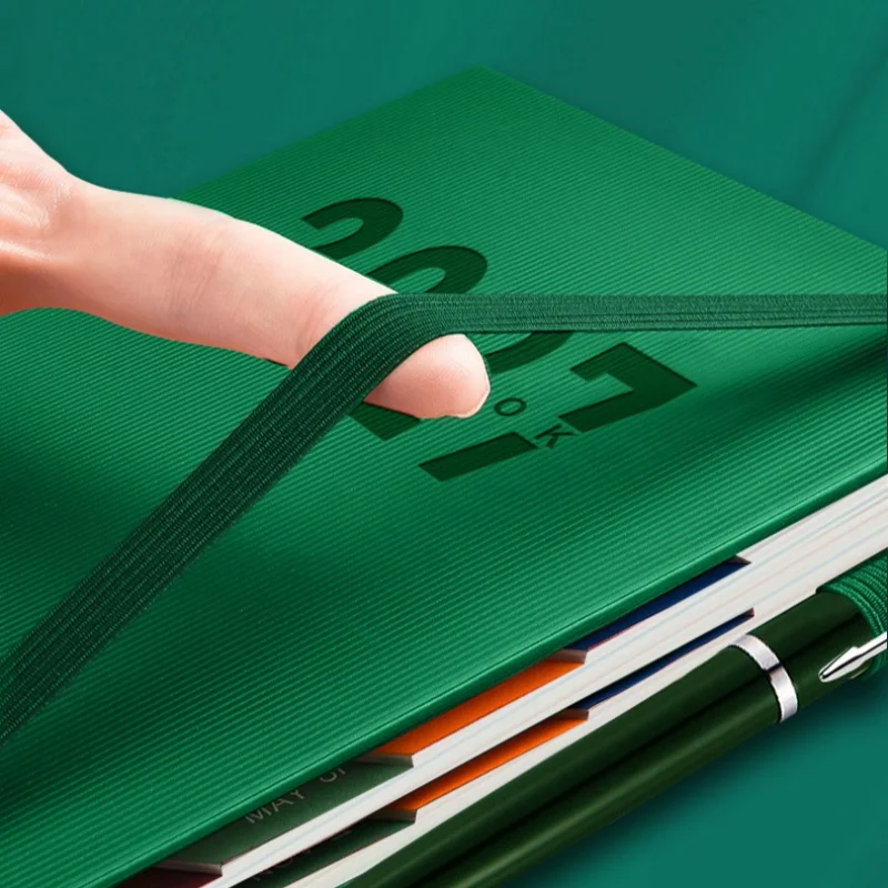 Agenda Giornaliera 2027 Formato A5, Quaderno con Pagine in Inglese, 400 Pagine Spesse, Agenda Mensile, Blocco Note con Righe Verticali Retrò - immagine 4