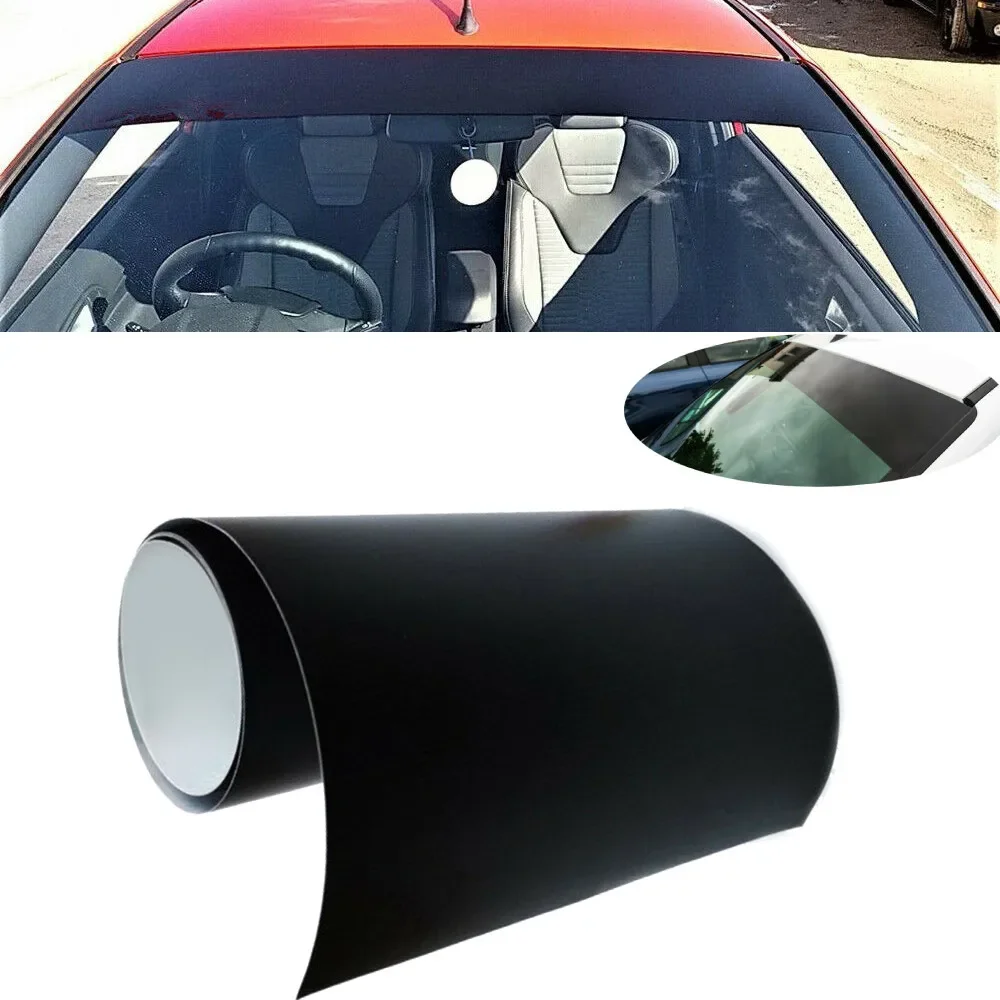 Car Gloss Black Sun Strip 140X20CM Universal Car Van Windscreen Sunstrip Stickers