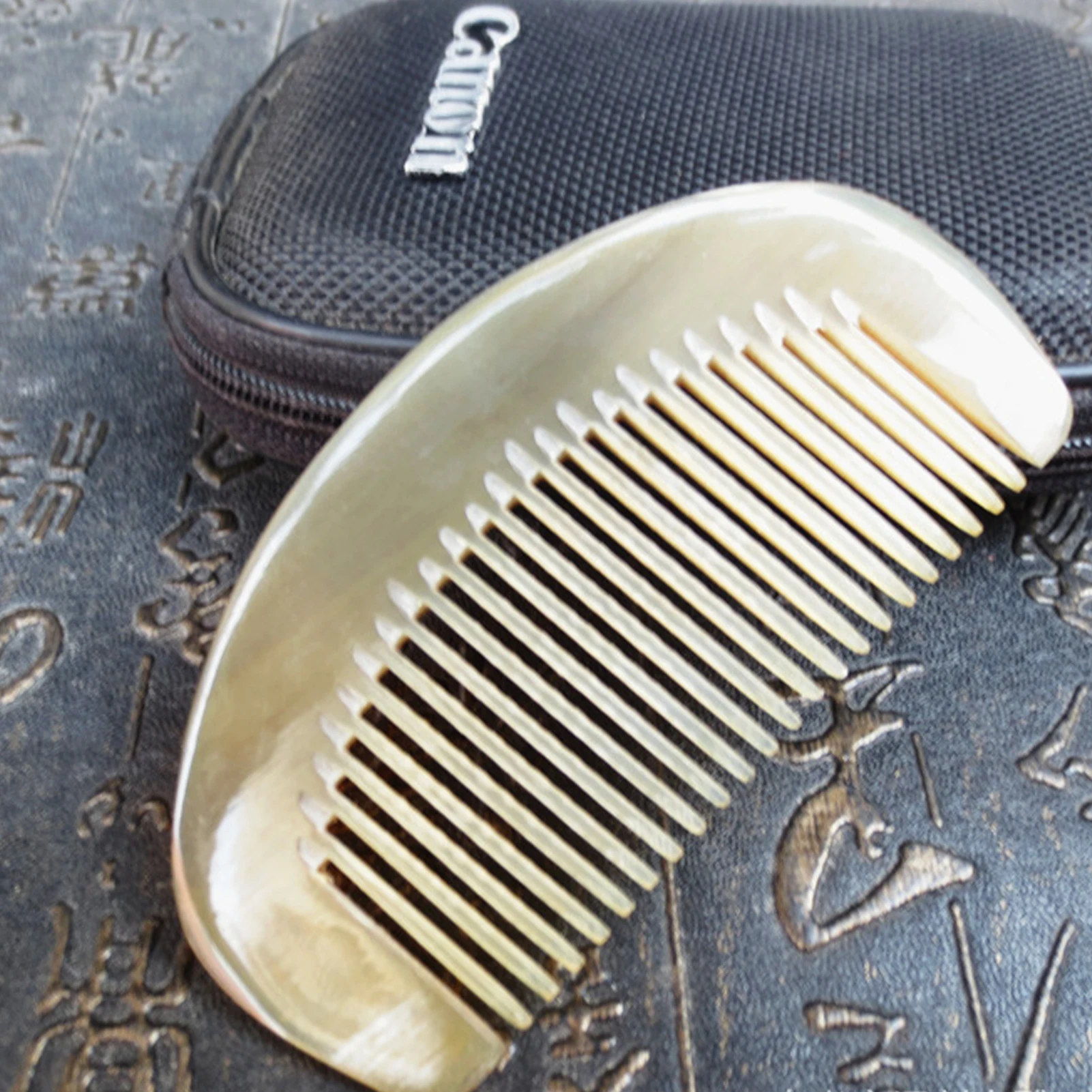 Massage 100% Natural Hand Carved Comb Healthy Hair Loss Comb Natural OX Horn Massagem Escova de Cabelo Hairbrush  Combs 5