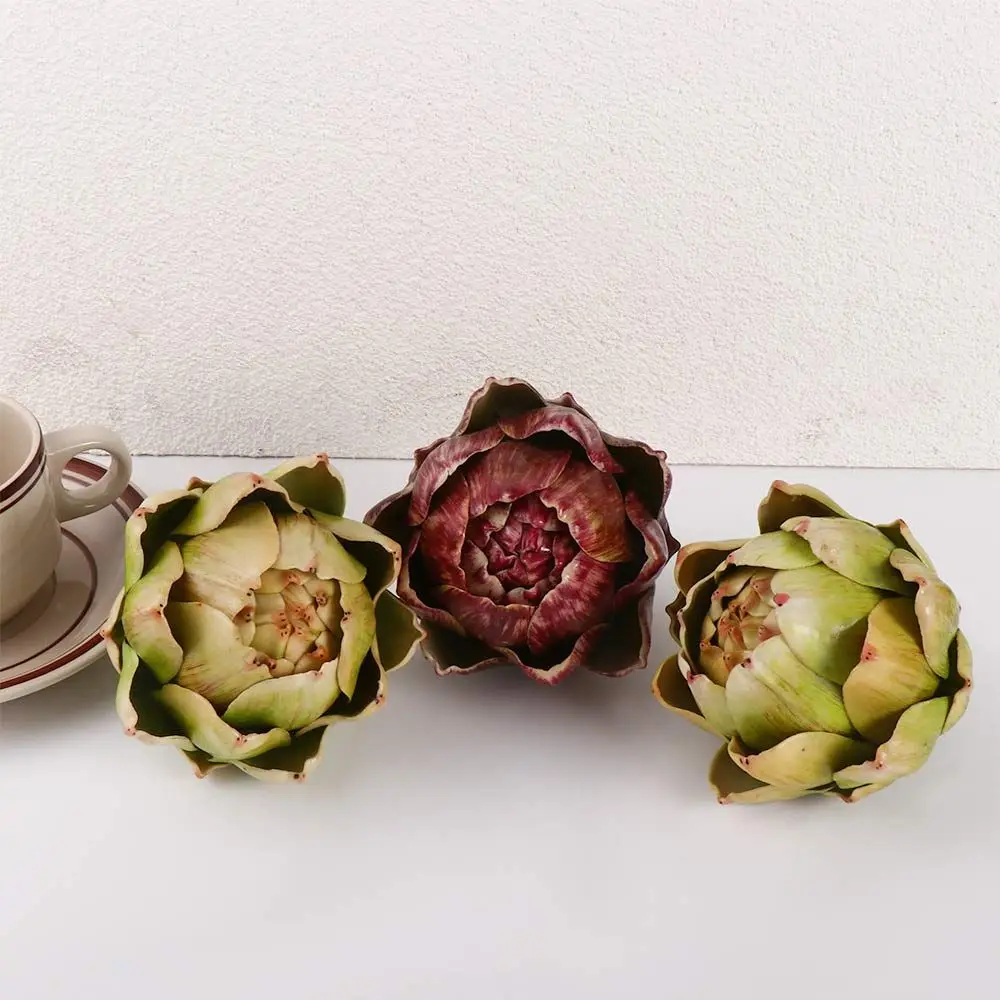 Artificial plant green faux fruit home kitchen home decorations artificial decorations faux artichokes artichoke