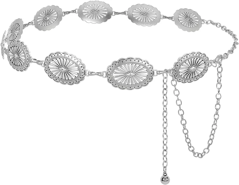 Cintura Western Donna Con Conchiglia Ovale – Regolabile Stile Bohémien – Per Jeans E Costumi - 2