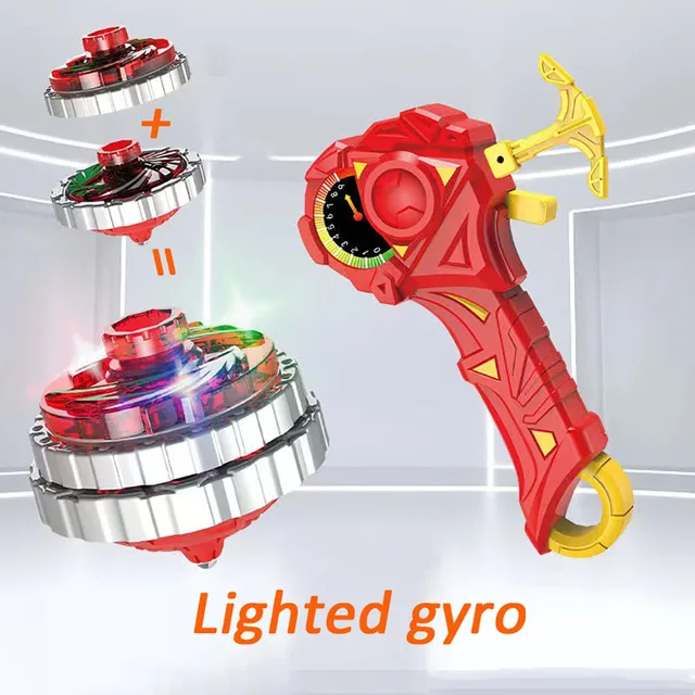 Children's Alloy Spinning Multiple Gameplay Gyro Toys Magic Combination Pull Rope Cool Light Gyro Festivals Birthday Gifts  Kids 5