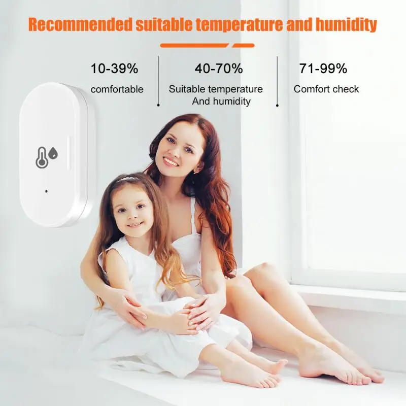 Temperature Humidity Sensor Temperature Humidity Meter 1Pcs Tuya ZigBee 3.0 Temperature Sensor Real-time Humidity Detector Portable Battery Powered Smart Home Alexa Google Home