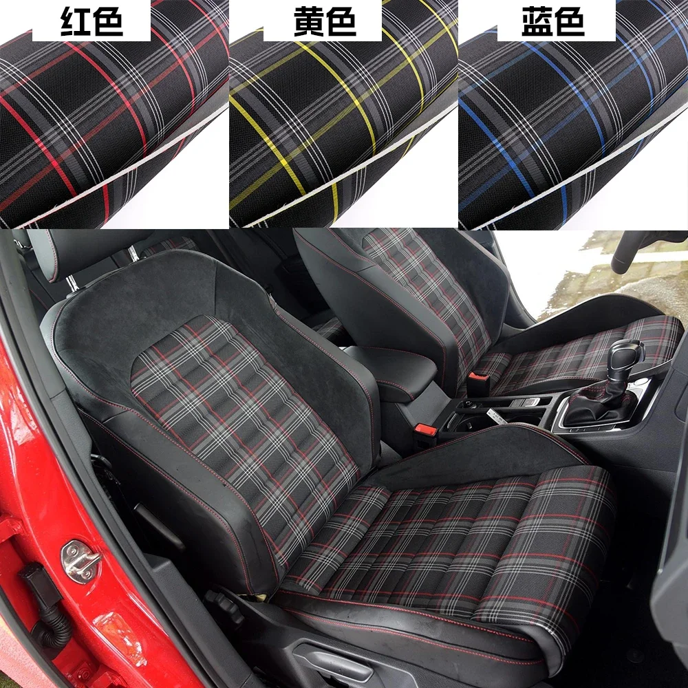 (1 Plaid Fabric Seat Cover Cloth for Car Interior Modification