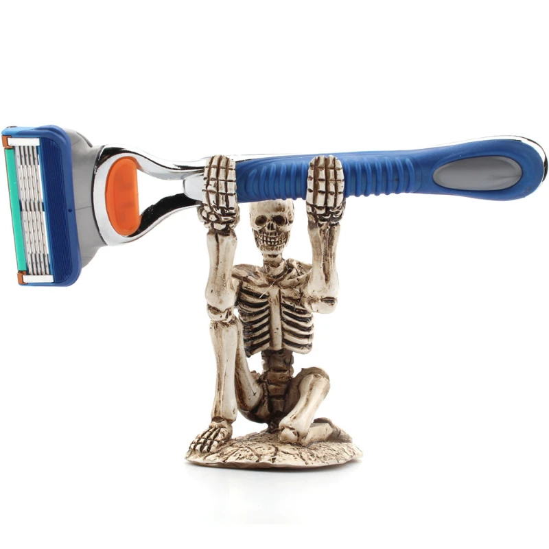 Spooky Skull Pen Holder Halloween Creative Desktop Decoration Skeleton Stationery Organizer Unique Toothbrush Razor Holder Gift