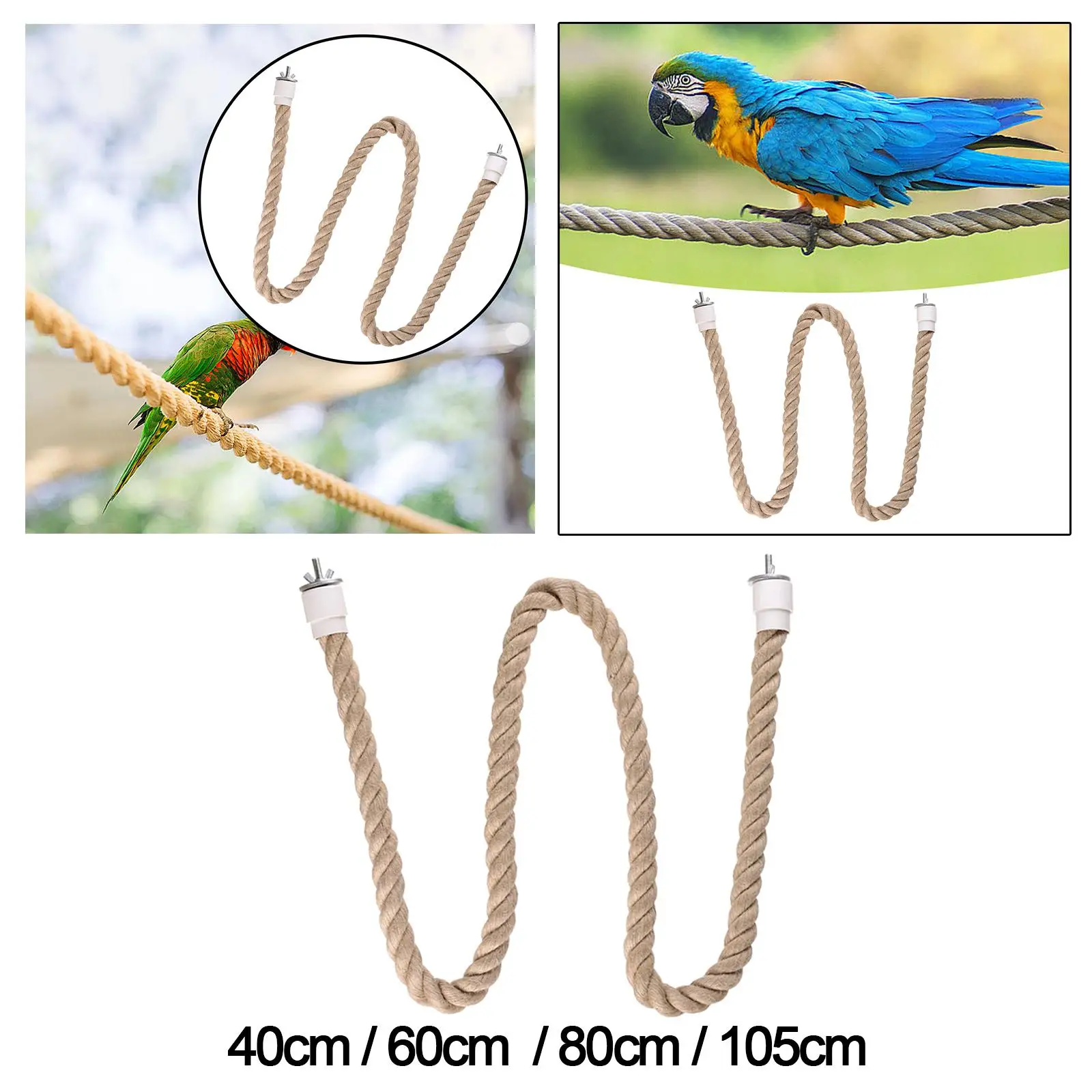 Parrot Rope Parrot Cage Toy Bird Perch Stand Bird Parrot Chewing Toy for Parakeet Conures Cockatiels Budgie Primary Color 4