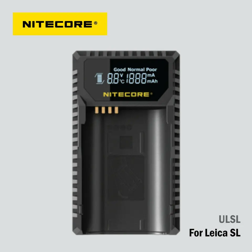 Caricabatterie Da Viaggio Usb Nitecore Ulsl Per Batterie Per Fotocamere Leica Bp-Scl4 Modello Di Fotocamera Leica Sl Typ Serie 601