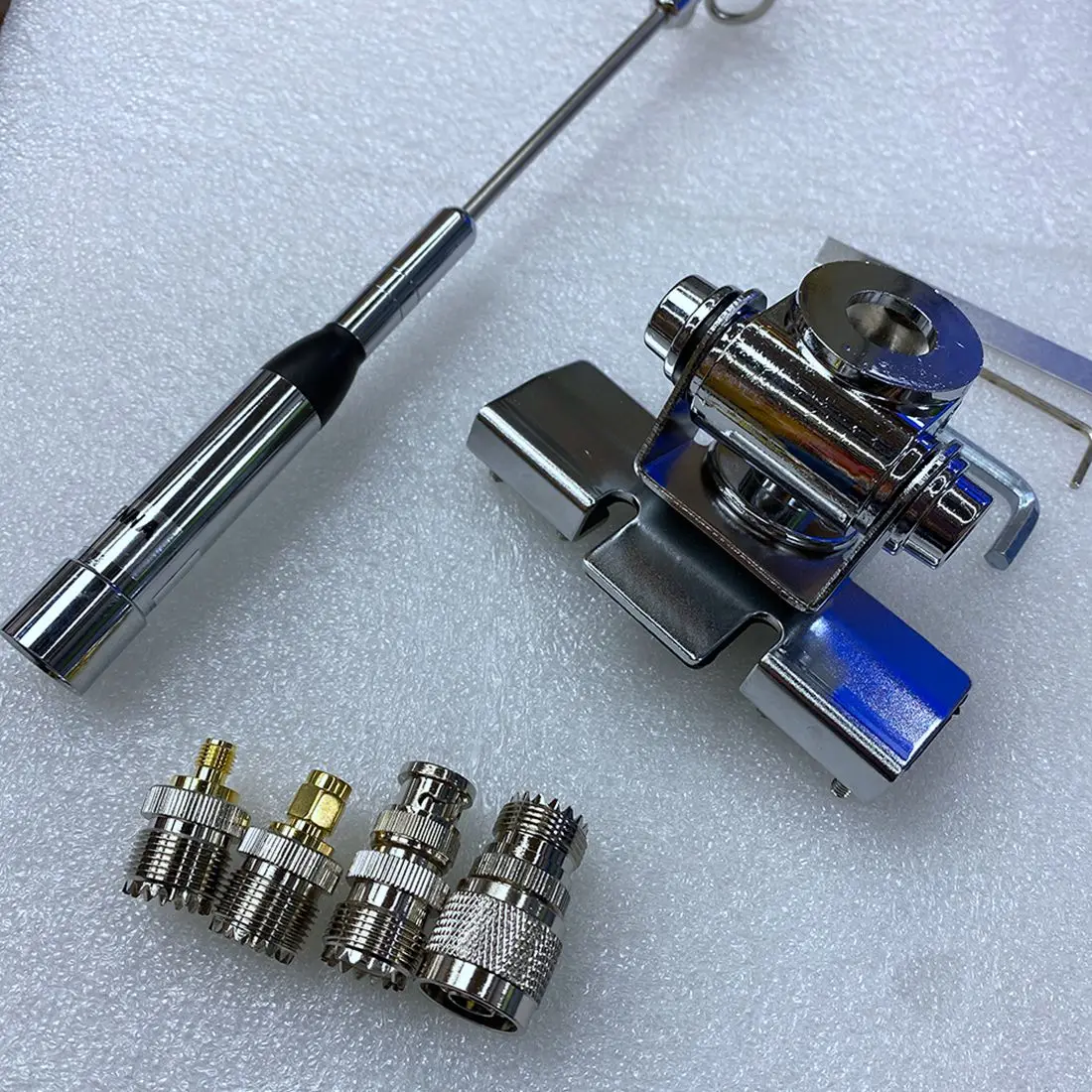 자동차 라디오용 RB-400 안테나 마운트 브래킷 클립, 4 커넥터 및 NL-770S 듀얼 밴드, 동축 케이블 키트, KT8900, 5M