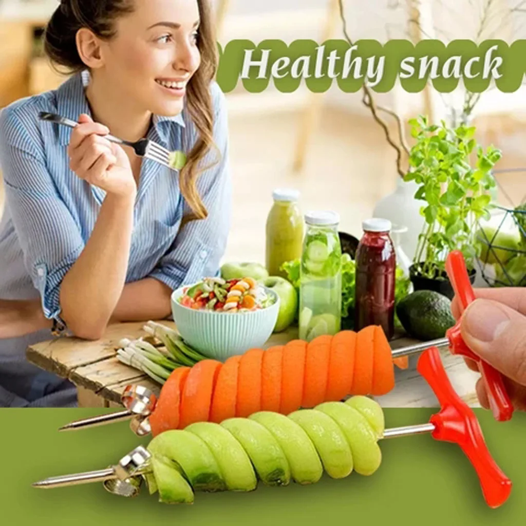 Vegetable Cutter Spiral Knife Manual Kitchen Tools Shredder Grater Slicer Roller